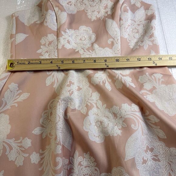 Trixxi Women's Sz Med Floral Pink /White Mini Dress Flare Lace Up Back Juniors - Picture 5 of 16